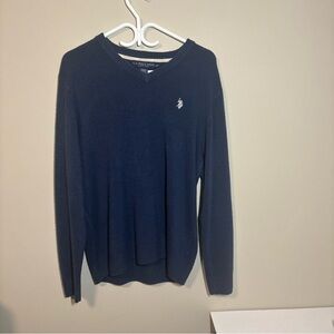 U.S. Polo Assn. Men's Dark Blue V-Neck Sweater